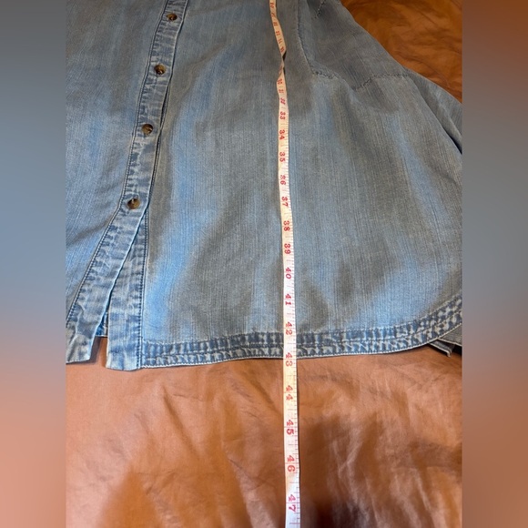 J. Jill Denim Dress Women’s Size XL Light Blue Button Down Tencel Shirt Dress - Picture 7 of 7